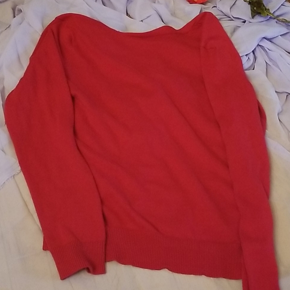 Women's Cherry Red Cardigan With Gold Buttons - Picture 4 of 4